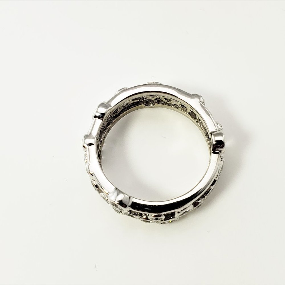 Vintage 14 Karat White Gold Diamond Band Ring Size 6 #9149 - Picture 6 of 8